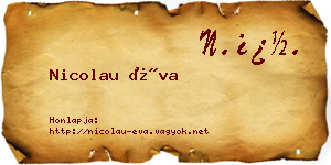 Nicolau Éva névjegykártya